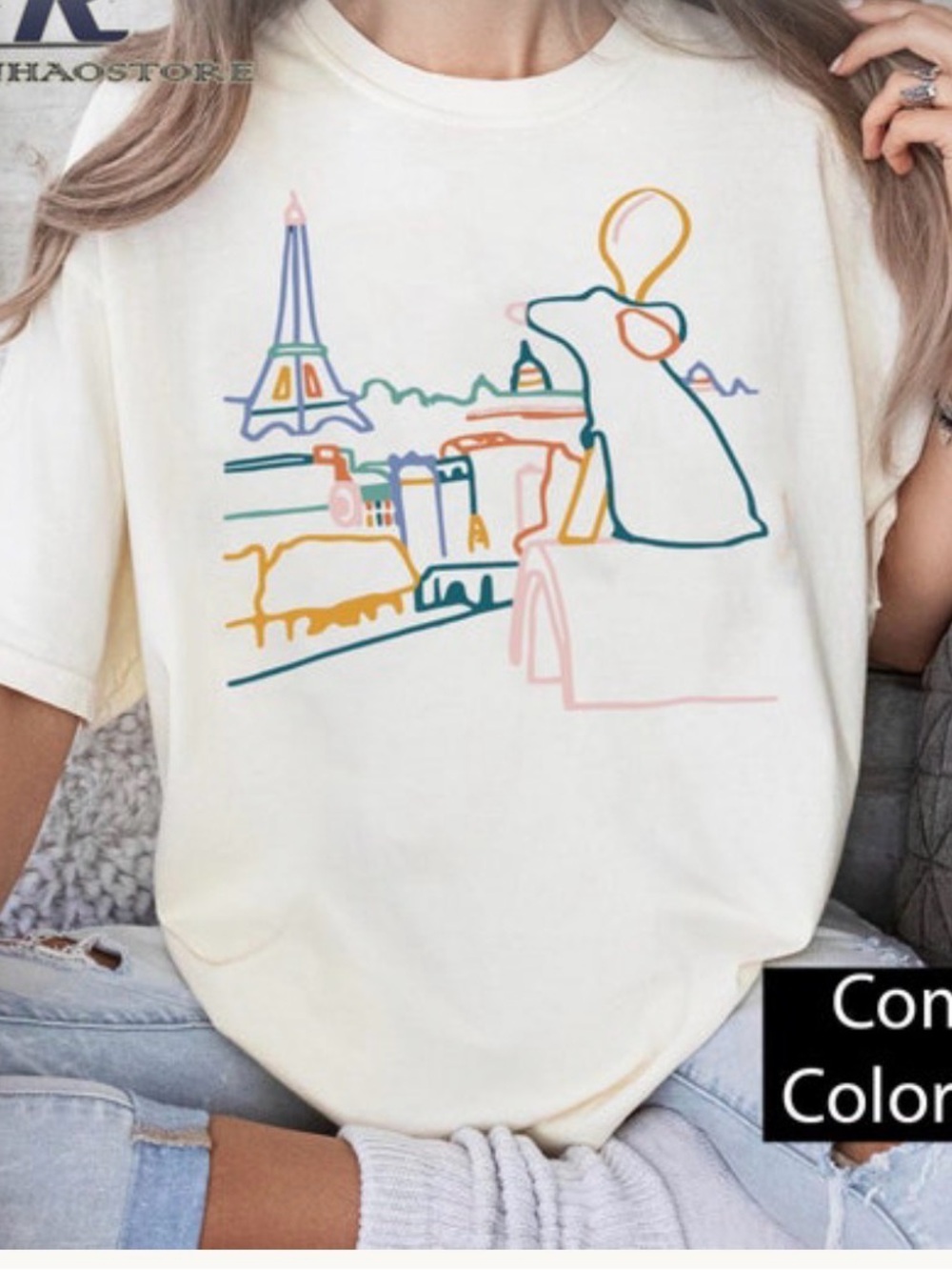 Disney Ratatouille Remy Paris EPCOT Graphic Tee Ivory Size 2XL